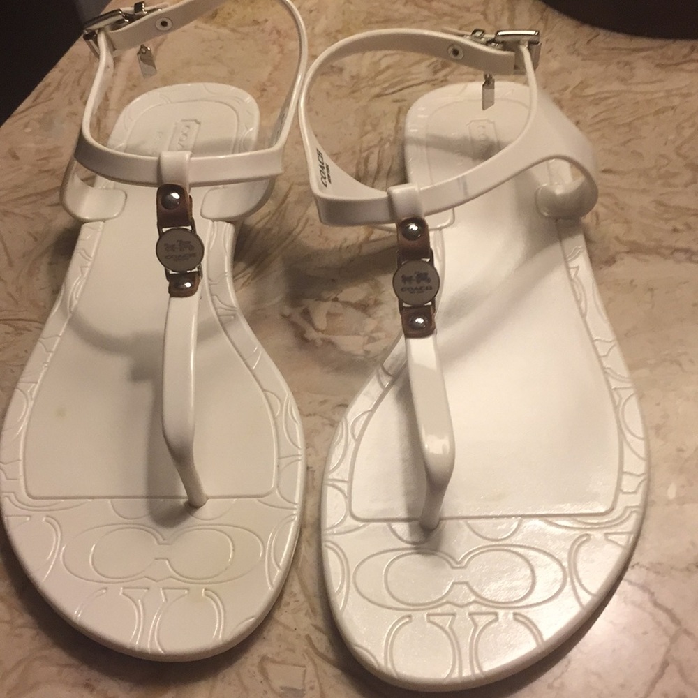 Coach White Sandals